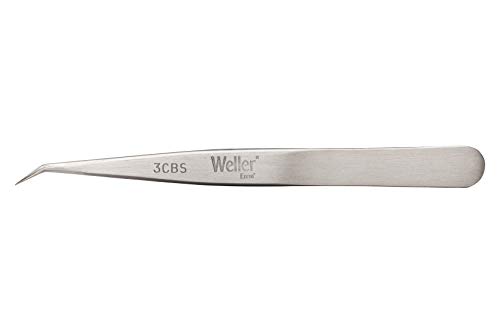 Weller Erem 3CBS Precision Tweezers, Curved 40°, with Pointed Tips - Image 2