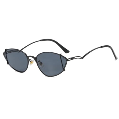 VFDHN Gafas de sol con montura metálica para mujer, modernas, pequeñas, de lujo, triangulares (3757-C6)