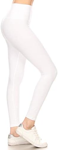 Leggings atléticos y pantalones cortos de cintura alta con bolsillos interiores ocultos – Blanco – Medium