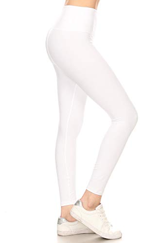 Leggings Depot Leggings da allenamento a vita alta da donna per il controllo della pancia Pantaloni da yoga attivi, bianco, XL