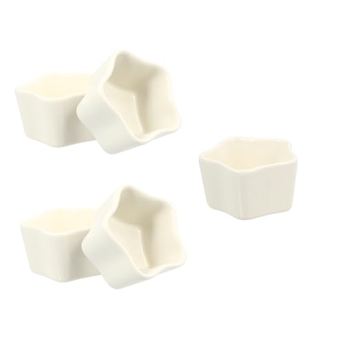 Ciieeo 5pièces Ramequins à Mousse Céramique Verrines Pour Coupes à Dessert Moules Pentagrammes Lot