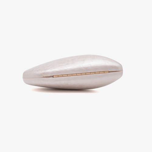 Image of Acrylic Shell Shaped Bag Luxury Marble Clutch Evening Purses for Women Glitter Handbag for Wedding Cocktail Party Prom