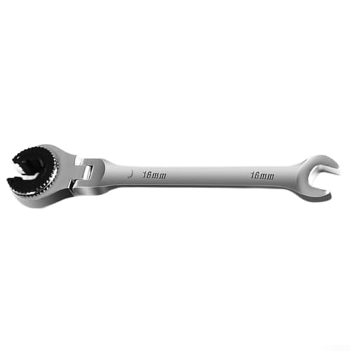 Lecreatekit Llave de trinquete flexible de 8 a 27 mm, llave ajustable de aleación de acero de alta calidad para cabeza flexible para reparación de automóviles (16 mm)