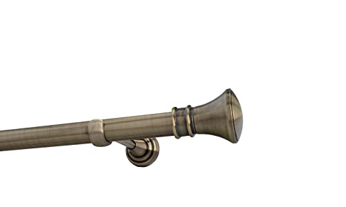 Sento 25mm Gardinenstange Vorhangstange 1-läufig Wandmontage Messing Antik...