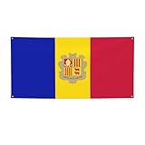 Material: bandera de Andorra. Esta pancarta de decoración navideña está hecha de tela de poliéster, que es resistente al desgaste y a la decoloración, asegurando durabilidad y colores brillantes.