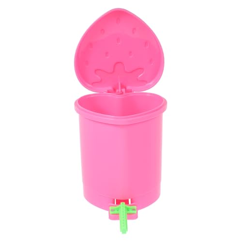 Caneca de Basura de Plástico con Forma de Fresa Rosa