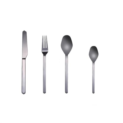 Ensemble de couverts à steak – Ensemble de 4 pièces avec couteau, fourchette et cuillère pour salle à manger