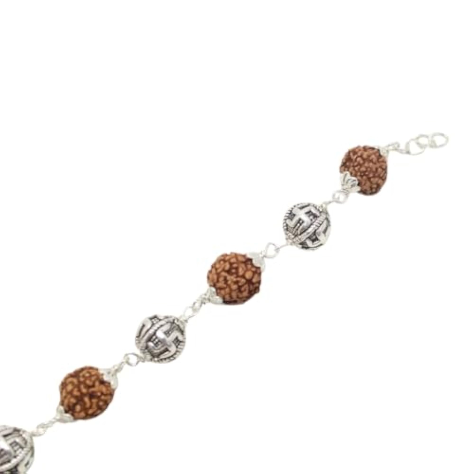 925 Sterling Silver Shiv & Rudraksh Bracelet, Handmade Gift