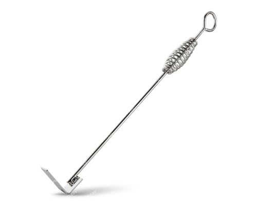 18" Charcoal Grill Rake Parts, BBQ Ash Tool Poker for Smoker. Cleaning Out and Moving Coals - Ash Shovel Tongs for Fireplace, Pizza Oven, and Wood Stove. Great BGE, Classic Joe Accessories, Stainless