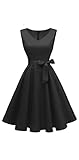 Dressever Women's 50s 60s Vintage Sleeveless Cocktail Party Dress with Pockets Black L