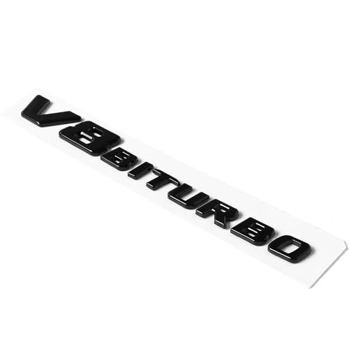 Image of 2PCS 2017+ V8 Biturbo Left & Right Side Decal Badge Sticker Emblem (Gloss Black)