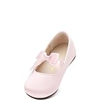 DREAM PAIRS Girls Dress Shoes Mary Jane Flower Girl Bow Ballet Flats for Wedding Party Toddler/Little Kid,Size 1 Little Kid,Pink,SOPHIA-22