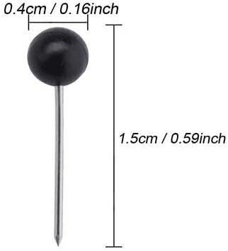 AIEX 100 Stuks Parel Push Pins, Plastic Ronde Kop Duimkopspijkers Kaart Push Pins Voor Kaart Prikbord Kurkbord En Stofmarkering