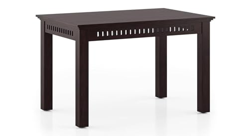 Image of Dining Table Set || Wood 4 Seater Dining Table with Chair || Dining Room Furniture || Wooden 4 Seater Dining Table || Modern and Unqiue Dining Table Living Room (4 Seater Dining Table) Walnut Finishs