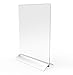 FixtureDisplays® 8.5 x 11 Acrylic Sign Holder with Aluminum Base, Double-Sided, Bottom Insert - Clear19053 19053