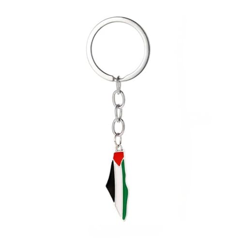 YILUOCD Palestine Keychain Flag of Palestine Maps Key Chain Country Map Jewelry Daily Accessories