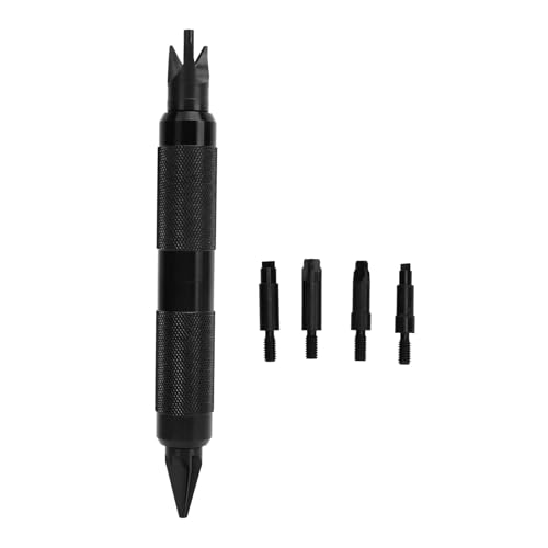 Aluminum Alloy Prep Multitool with Chamfer Deburring Tools, Compact and Portable Design, Anti slip Handle, Multi functional for Reloading, Removing Crimps and Preparat (Black)