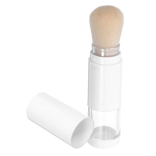 Beaupretty Brocha Kabuki para Polvos Sueltos con Fibras Suaves y Base Plana Diseño Compacto y Portátil con Depósito Integrado para Maquillaje Fácil y Uniforme