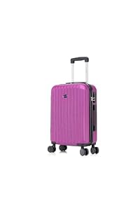 Aerostar 20” Lightweight Small Hard Suitcase Cabin Hand Luggage 4 Spinner Wheels Carry On 55x35x20 | Accepted on All Airlines easyjet, RyanAir, British Airways, Emirates & More (Purple, 35 Litre)