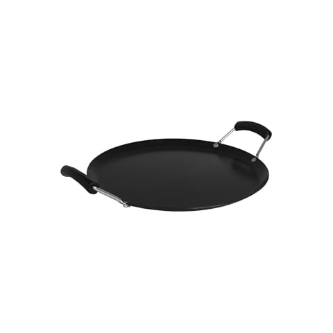 IMUSA 11in Carbon Steel Nonstick Round Comal with Cool Touch Handles, Black Cover