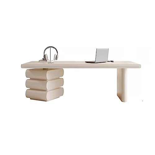 ZENGXJYCQINGJIANG Escritorio para Juegos Escritorio de Madera losa Roca Estilo Lujoso, Escritorio Escritura for el hogar diseño Gama Alta, pequeño for PC, estación Trabajo for Jefe Oficina, for