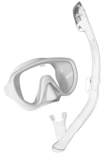 TUSA SPORT UC1625 - Juego de máscara y esnórquel para adultos, color blanco