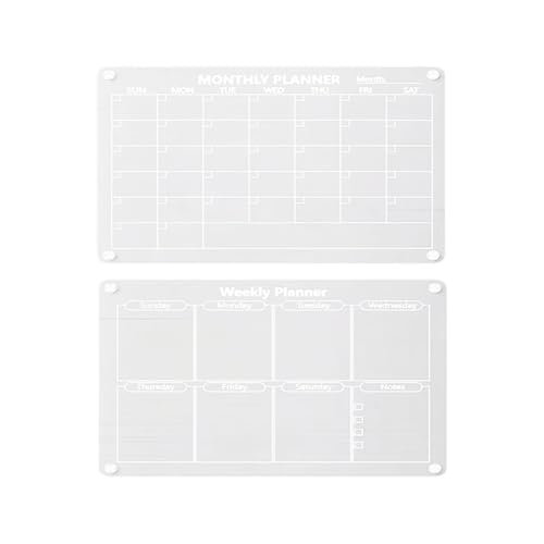 Calendrier magnétique acrylique frigo pour supprimer le désordre des notes