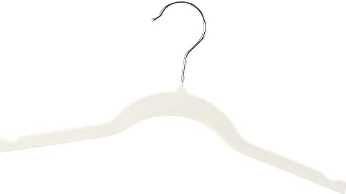 Miniatura 2 de Perchas de terciopelo para pantalones y faldas con clips, paquete de 20 perchas de ropa beige para mujer con clip para pantalones, trajes, camisas,