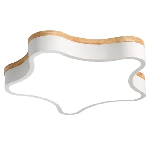 SHUANGZ Lámpara de techo de madera de 16.5 pulgadas, 24 W, lámpara de techo LED, 3 luces de color cambiables, acabado mate con acento de madera, utilizada en habitación de los niños, comedor y pasillo