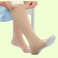 114482 UlcerCare Non-Zippered Unisex Open Toe Knee Highs - Size- X-Large with 2 Liners and 1 stocking44; Color- Beige