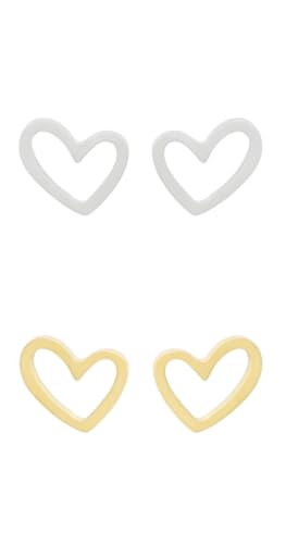 Stainless Steel Hypoallergenic Open Heart Stud Earrings3