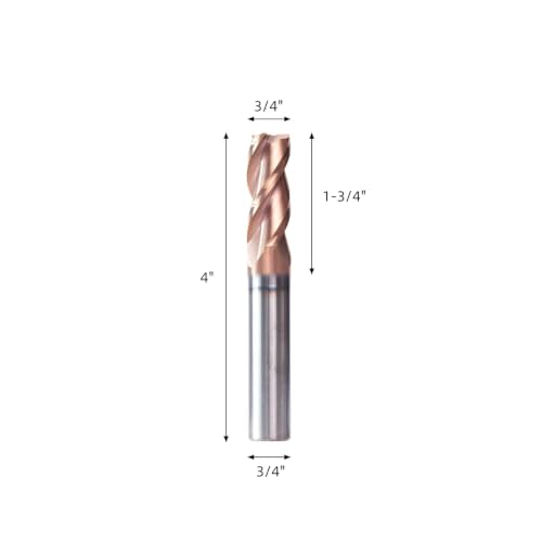 Image of NZ 3 Flute 3 /4 inch Carbide Square End Mill TiSiN Coated for Aluminum Copper Alloys CNC Milling Router Bits