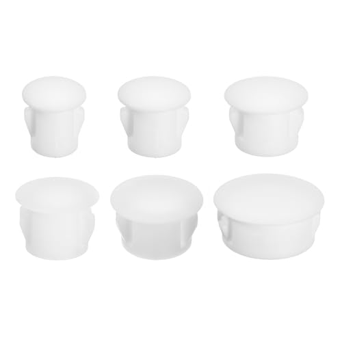 Image of uxcell Nylon Plastic Hole Plug, 160pcs 6 Sizes 0.2 inch /0.24 inch /0.31 inch /0.39 inch /0.51 inch /0.98 inch White Plastic Hole Plugs for Furniture Cabinet Insert End Caps