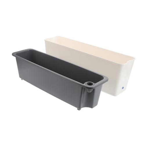 VICASKY Fioriera Rettangolare in Plastica per Balcone con Serbatoio Dacqua Versatile per Erbe e Verdure per Giardinaggio Principianti e Esperti