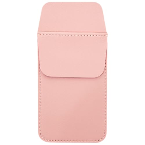 EXCEART Pink Pu Leather Pocket Protector Pen Organizer for Nurses - Pencil Pouch with Clips for Shirt Pocket