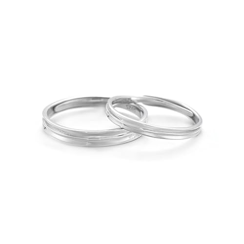 Bague Argent 925 Couple Réglable Cadeau Anniversaire Idéal