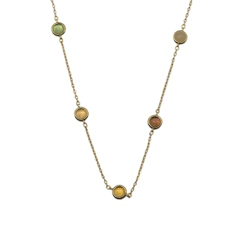 Joyful Elegance Trendy Secret Garden Colorful Star Love Gold-Plated Necklace Resin Fashion Design