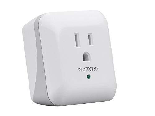 Monoprice Power & Surge - White | Protector eléctrico de 1 toma con alarma de fin de servicio, 900 Joules 15A / 125V / 1875W, 10dB a 60dB miniatura 2