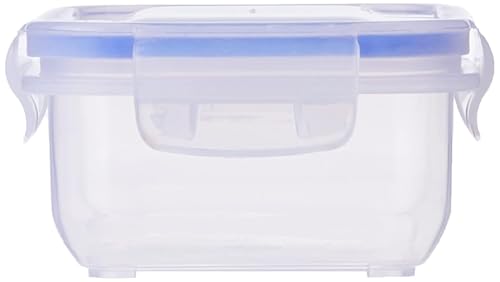 Image of Transparent Airtight Plastic Container Set for Kitchen Storage | Box & Dabba with 4-Side Clip & Lock Lid | for Spices, Snacks, Pasta, Fryms, Tea, Coffee & Pantry Organization (300ML)