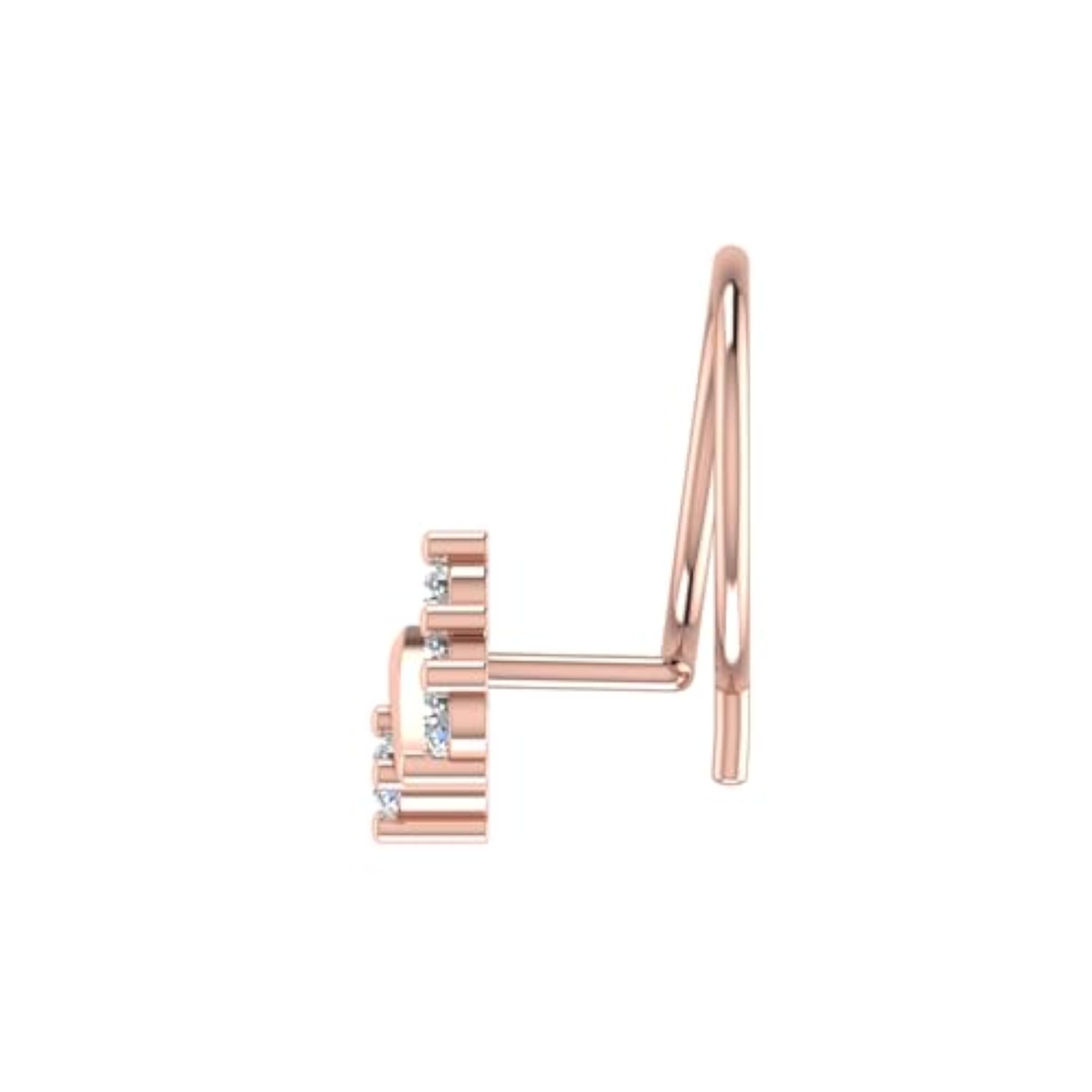 Women's 14Kt Rose Gold Stud Nosering, Chic