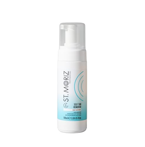 ST. MORIZ Professional Self-Tan Remover Foam - Fake Tan in nur 5 Minuten entfernen - mit Aloe Vera, um der Haut Feuchtigkeit zu spenden - Dermatologisch getestet, ohne Tierversuche - 100ml