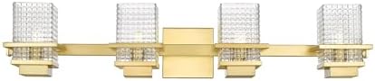 Miniatura 4 de Innovations Lighting Wellfleet - Tocador de baño de 4 luces en estilo retro, 6 pulgadas de alto y 33 pulgadas de ancho, acabado dorado satinado,