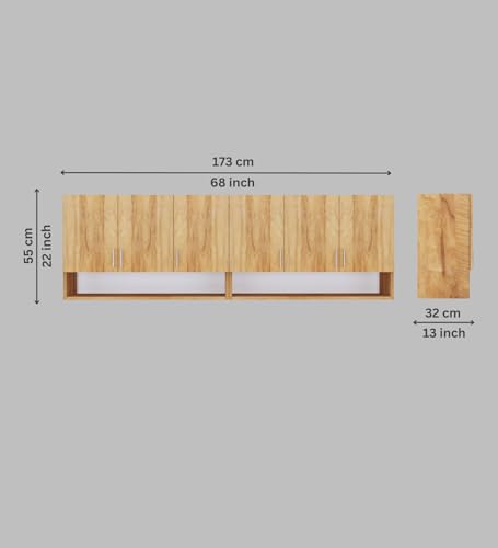 Image of SPECIALITY PANELS 6 Door Modular Wall Mounted Kitchen Cabinet with Organizer Shelf Space Saving Storage Unit Durable Engineered Wood Cupboard for Kitchen Living Room Utility Organizer Furniture