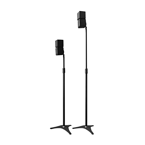 Soporte de altavoz de metal para sistema de sonido envolvente de cine en casa, soporte de audio de pie con soportes de monitor de estudio, acabado dorado