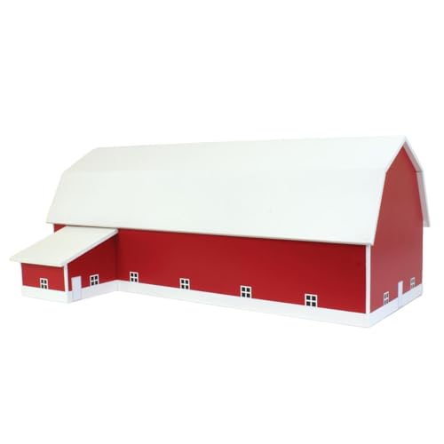1/64 Red & White 60ft x 120ft Wooden Dairy Barn