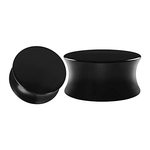 Mesnt 2 Pezzi Dilatatore Plug Orecchio 20mm Acrilico Tappi Orecchini 3/4" Forma Rotonda Nera Piercing a Tunnel Plugs e Tunnels Piercing Expander Stretchers