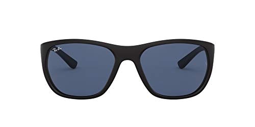 Ray-Ban Men's RB4307 Sunglasses, Matte Black/Dark Blue, 61 mm