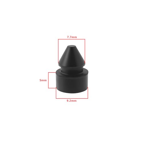 SG Store Gummipuffer zum Eindrücken, Außendurchmesser 9,2 mm, Firstdurchmesser 7,7 mm, Dicke unten 5 mm, passend für 6,35 mm Durchmesser, Gummi-Kisseneinsatz, schwarz, 12 Stück