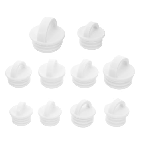ABOOFAN 10 Pièces Bouchon de Vidange Installation Facile et Élasticité Solide Poignée Circulaire en Caoutchouc Blanc et Adapté pour Seaux à Vadrouille Évacuations D'évier Cuisine et Maison