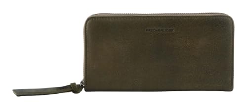 Porte-monnaie cuir FREDsBRUDER vert kaki : l'élégance d'un grand portefeuille zippé